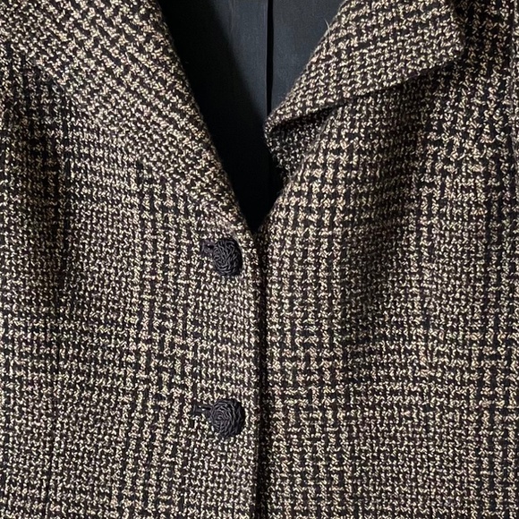 VTG Ann Taylor 100% Virgin Wool Window Plaid Jacket - Picture 12 of 13